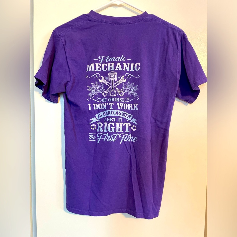 Female mechanic graphic tee